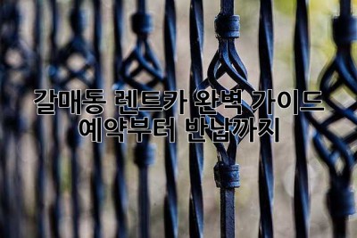 갈매동 렌트카 완벽 가이드 🚗💨: 예약부터 반납까지!