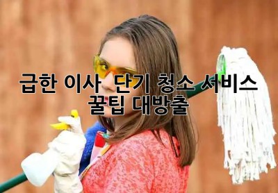 급한 이사 💨 단기 청소 서비스 꿀팁 대방출! ✨
