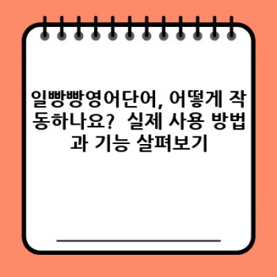 일빵빵영어단어: 영어 단어 암기의 새로운 혁명?  궁금증 완벽 해소!