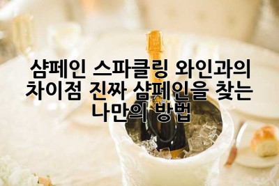 샴페인, 스파클링 와인과의 차이점: 진짜 샴페인을 찾는 나만의 방법🥂