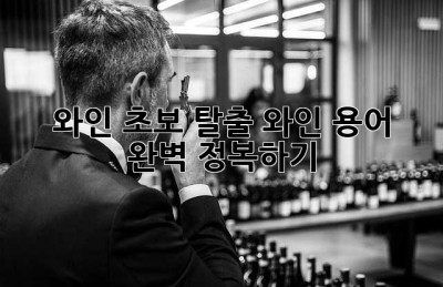 와인 초보 탈출! 와인 용어 완벽 정복하기🍷