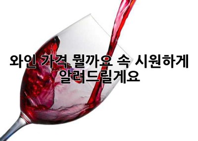 와인 가격, 뭘까요? 속 시원하게 알려드릴게요!