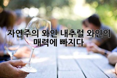 자연주의 와인, 내추럴 와인의 매력에 빠지다🍷
