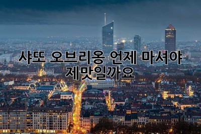 샤또 오브리옹, 언제 마셔야 제맛일까요? 🤔