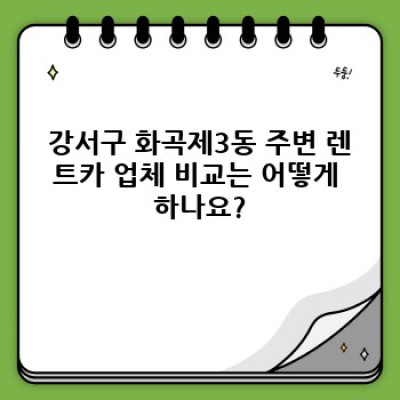 서울 강서구 화곡제3동 렌트카 사고 처리 완벽 가이드: 렌트카 이용 전 알아야 할 모든 것